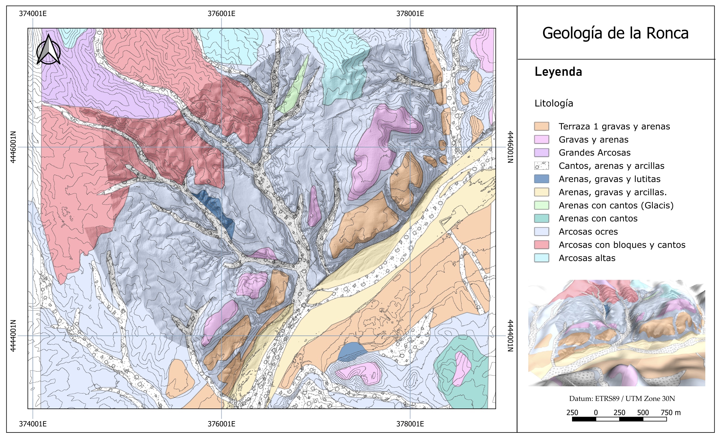Geological substrate map · La Ronca