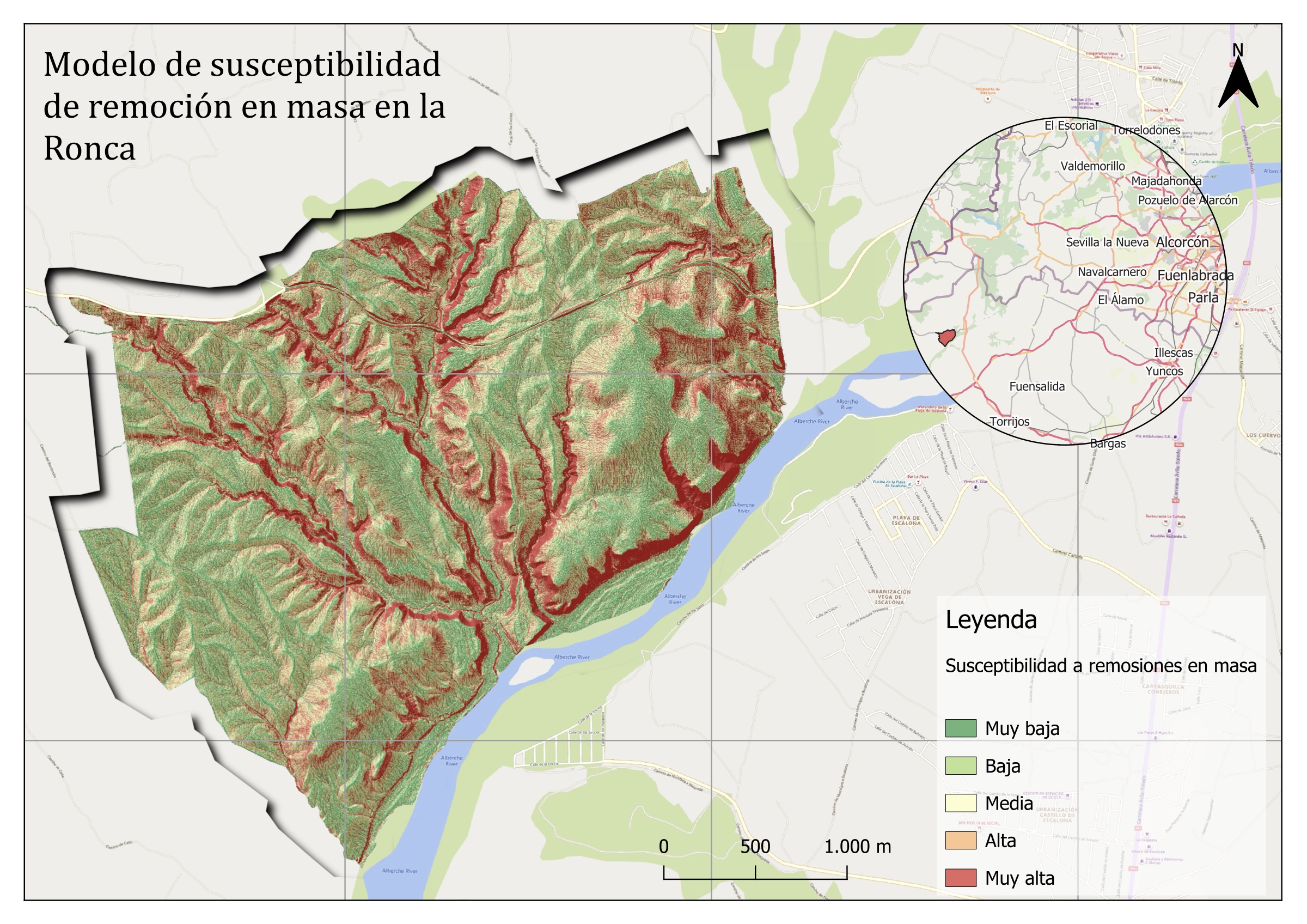 Territorial susceptibility map · La Ronca