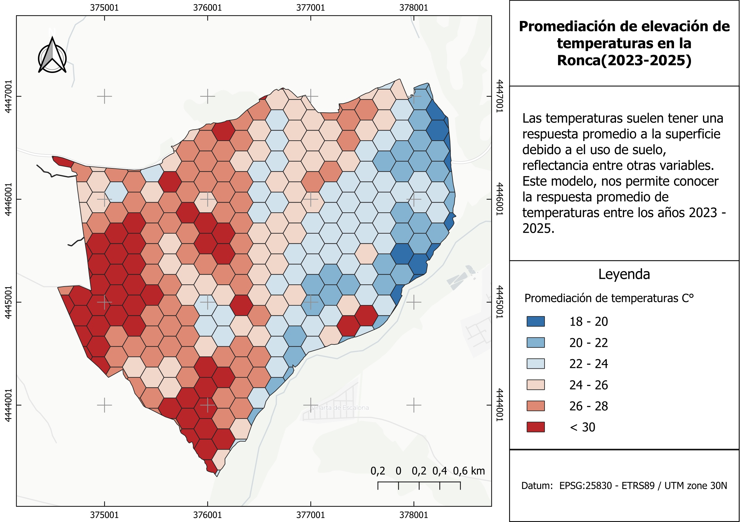 Temperature distribution map · La Ronca